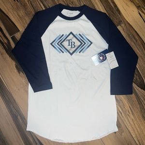 NWT Women’s Tampa Bay Rays 3/4 sleeve shirt